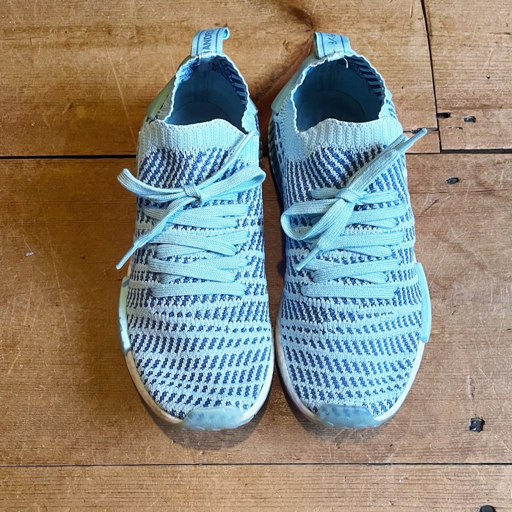 adidas Aqua Knit Sneakers Teal Blue Womens Size 8 - Picture 5 of 16